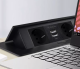 Izoxis 21446 galda virsmā iebūvējams rozešu bloks ar 2x USB, melns
