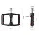 Rockbros BP2603 Platform Bicycle Pedals with Titanium Axle - Black