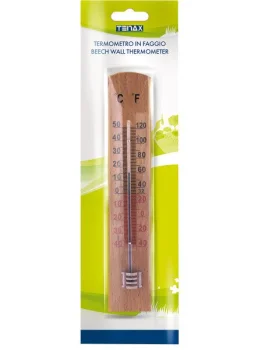 Wooden Wall Thermometer TENAX, 20 cm, Brown