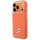 Karl Lagerfeld Karl & Choupette Head Pins Saffiano MagSafe Case for iPhone 17 Pro Max, Orange