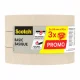 Scotch Masking Tape Basic 24 mm x 50 m, Beige, 3 Rolls