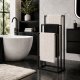ModernHome Freestanding Metal Towel Stand, 3 Tiers, Black