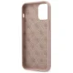 Guess iPhone 12 mini Case Silicone Script Gold Logo, Light Pink