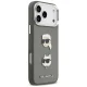 Karl Lagerfeld Grained Karl & Choupette Heads Pins Case for iPhone 17 Pro Max, Grey