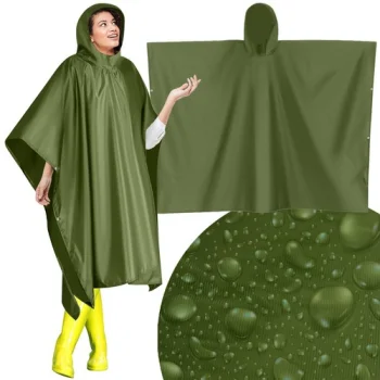 Trizand PVC Rain Poncho, Green