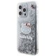 Hello Kitty iPhone 15 Pro Max Case Liquid Glitter Charms Kitty Head, Silver