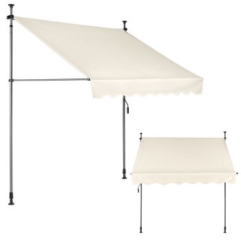 Retractable Balcony Awning 200x120cm Adjustable MultiGarden, Beige