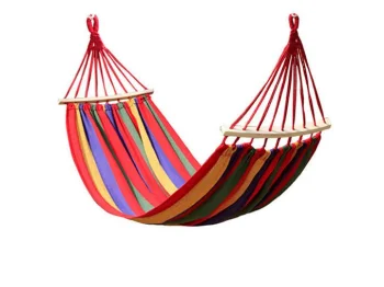 Colorful Garden Hammock with Wooden Spreader Bars, 200 x 80 cm