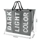 Folding 3-Compartment Laundry Basket on Frame, 130 L