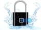 Biometric Fingerprint Padlock Waterproof Anti-Theft for Gym Locker Luggage, Black