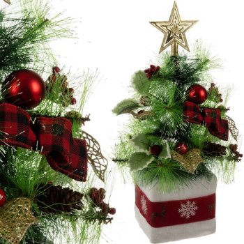 Pre-Decorated Tabletop Artificial Christmas Tree 45cm Ruhhy 22591