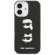 Karl Lagerfeld FW Grained Karl & Choupette Heads Pins & Logo iPhone 17 Case - Black