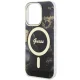 Guess Golden Marble MagSafe dėklas skirtas iPhone 14 Pro, juodas