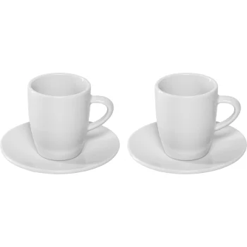 Jura Espresso Cup Set with Saucers, 2 pcs, 85 ml, White
