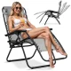 Sofotel Chillwell Folding Garden Lounger with Cushion, Grey