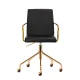 Activeshop QS-OF211G Cosmetic Chair, Black/Gold