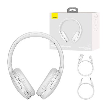 Baseus Encok D02 Pro Wireless Bluetooth Over-Ear Headphones, White