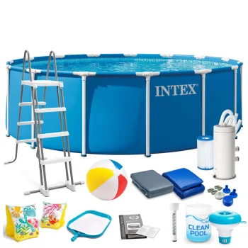 Karkasinis baseinas Intex 28242ND 457 x 122 cm su siurbliu ir priedais