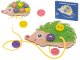 An educational set for sewing button sewing, green hedgehog