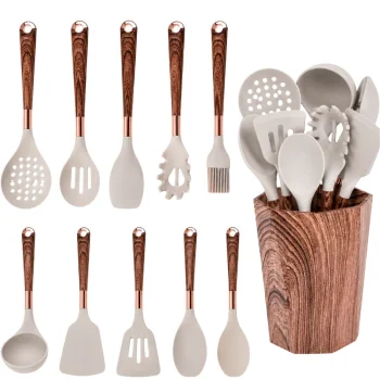 Silicone Kitchen Utensil Set, 11 Pieces, Beige
