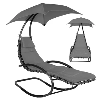 Rocking Sun Lounger Hammock Chair with Canopy MultiGarden PH158A, Gray