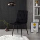 Modernhome Set of 4 Velour Dining and Living Room Chairs, Black