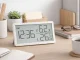 Digital Thermometer and Hygrometer with Clock LCD Display, White