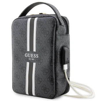 Guess 4G Printed Stripes Organizer Bag, Black