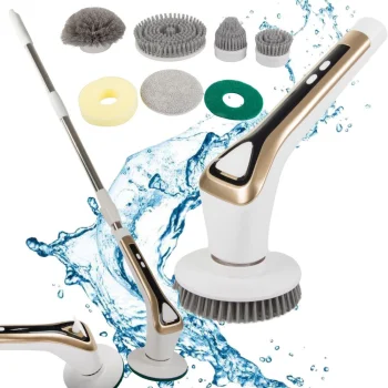 Electric Spin Scrubber for Tiles and Grout, 7 Brush Heads, 2600mAh