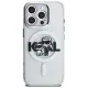 Karl Lagerfeld IML Glitter Karl & Choupette MagSafe Case for iPhone 16 Pro Max, Clear