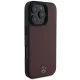 Mercedes iPhone 16 Pro Case Textured And Plain Leather MagSafe, Red
