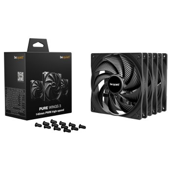 be quiet! Pure Wings 3 140mm PWM HS Case Fans, 3-Pack