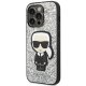 Karl Lagerfeld Glitter Flakes Ikonik Case for iPhone 14 Pro, Silver