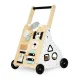 ECOTOYS Wooden Baby Walker Push Toy with Activity Center