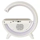 Multifunctional RGB LED Lamp with Bluetooth Speaker, Wireless Charger & Alarm Clock, White