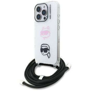 Karl Lagerfeld IML Crossbody Karl&Choupette Head Phone Case Cover iPhone 16 Pro Max - White