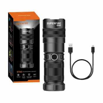 Superfire GT60 Flashlight 2600lm USB-C Black