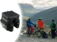 Large Bicycle Rear Rack Bag with 3 Compartments, Black