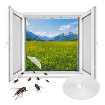 Repest Window Mosquito Net with Velcro, 160x130 cm, White