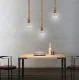 Ceiling lamp E27 with jute rope, single, black/brown