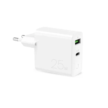 Puro 25W Power Delivery USB-A & USB-C Wall Charger - White