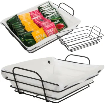 Metal Wire Basket with Fabric Liner, Loft Style