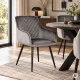 ModernHome Upholstered Velvet Chairs, Set of 2, Dark Grey