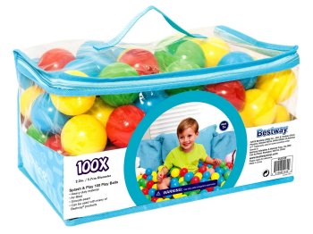 Bestway 100 Ball Pit Balls for Toddlers Play Tents & Pools 52027