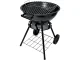 Portable Round Charcoal Grill with Lid and Wheels, 40 cm