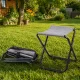 Folding Camping Stool with Metal Frame and Carrier Bag, Grey