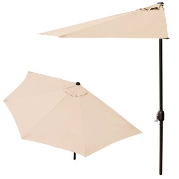 Half Patio Umbrella for Balcony and Terrace 2.7m MultiGarden, Beige