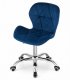 Avola Velvet Swivel Office Chair with Wide Back, Navy Blue
