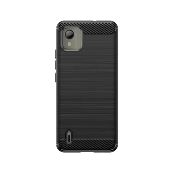 Carbon Case Silicone Case for Nokia C110, Black