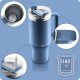 Berdsen Vacuum Thermos Tumbler with Straw 1180ml, Navy Blue